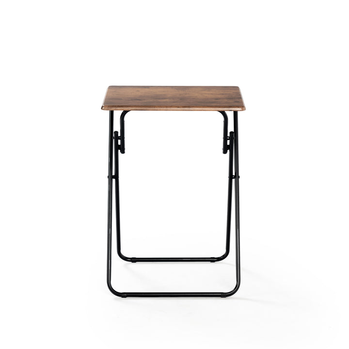 Set of 2 Folding simple portable small table, retro wooden desktop JOEY VINTAGE BROWN 2PCS