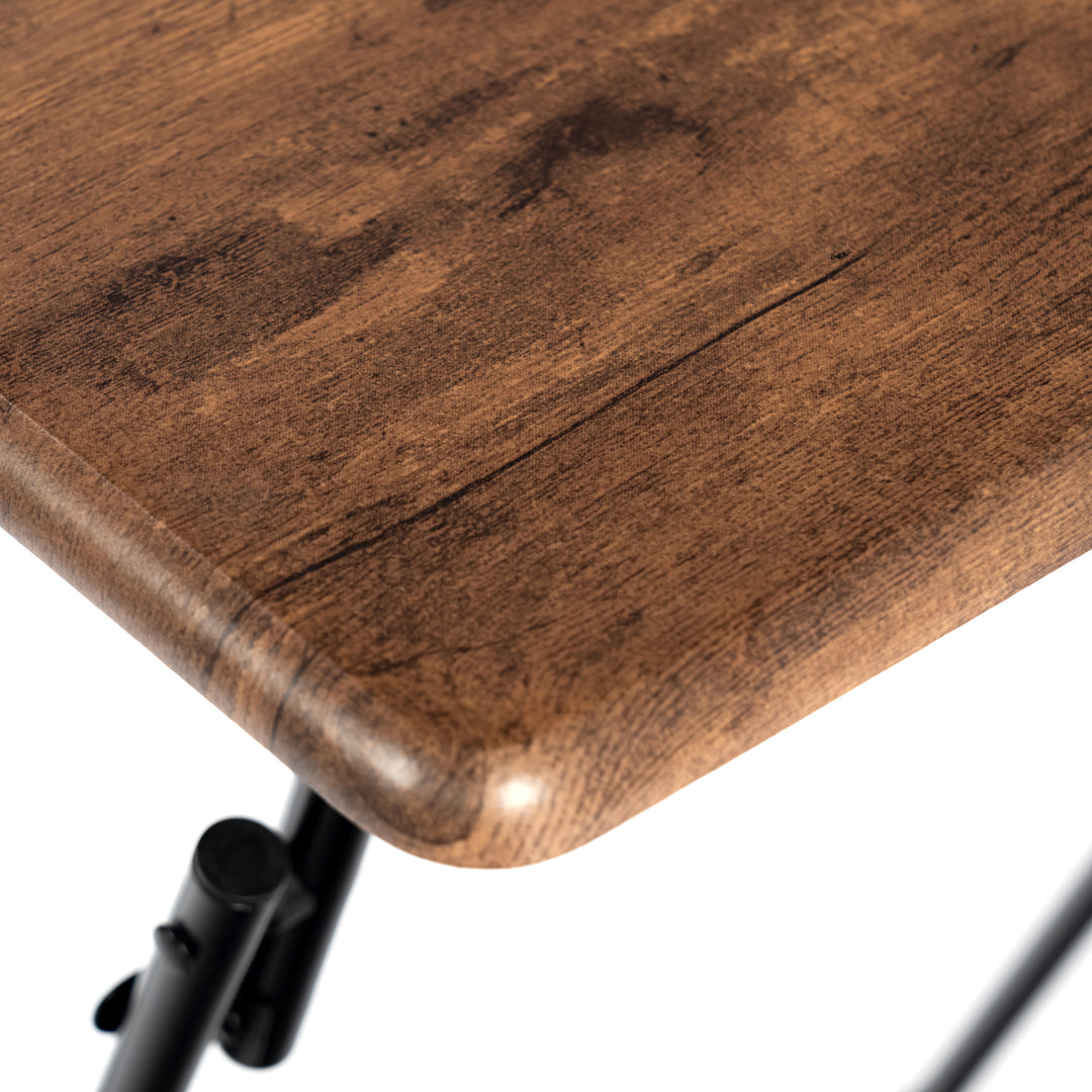 Set of 2 Folding simple portable small table, retro wooden desktop JOEY VINTAGE BROWN 2PCS