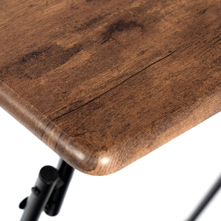 Set of 2 Folding simple portable small table, retro wooden desktop JOEY VINTAGE BROWN 2PCS