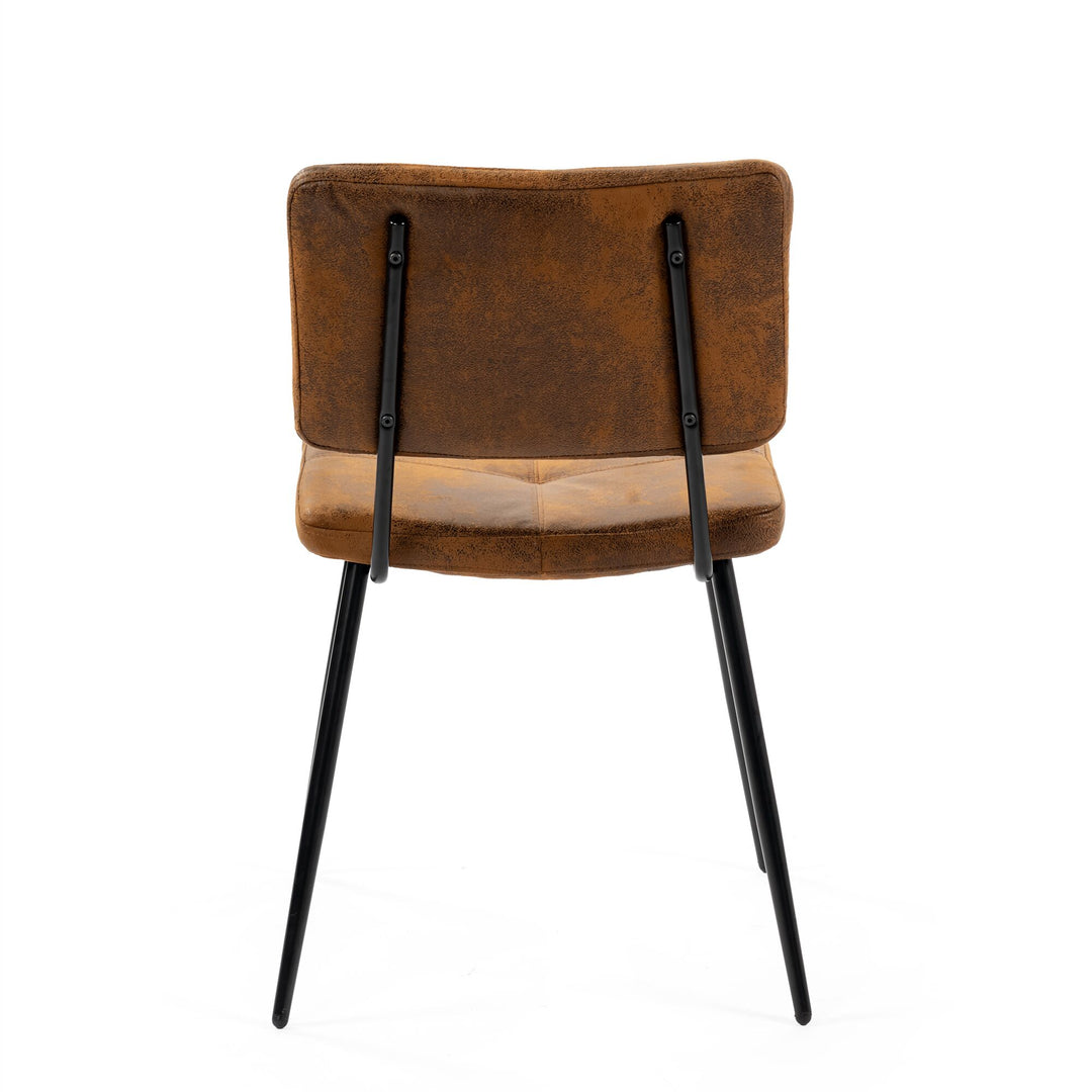 Set of 4 industrial brown suede dining chairs POMONA KD SUEDE 4PK