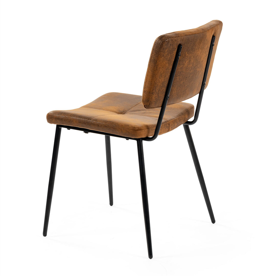 Set of 4 industrial brown suede dining chairs POMONA KD SUEDE 4PK