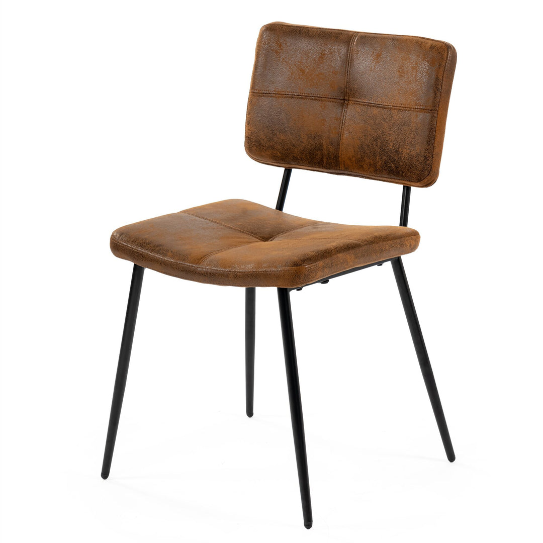 Set of 4 industrial brown suede dining chairs POMONA KD SUEDE 4PK