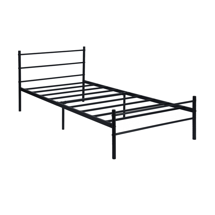 Single Metal Bed Frame Black 90x190cm Space Savin, Ideal for Bedroom PRIMO SINGLE FROSTED V1
