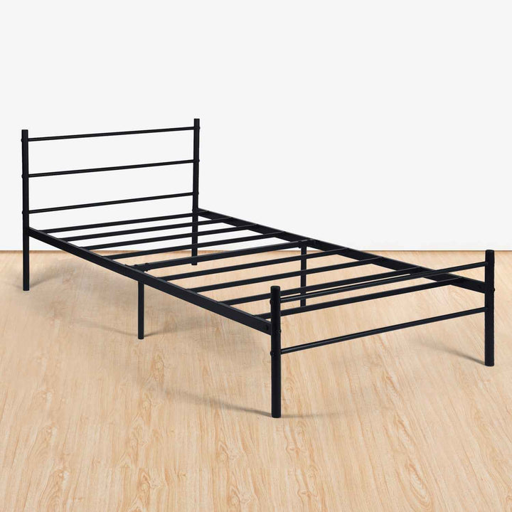 Single Metal Bed Frame Black 90x190cm Space Savin, Ideal for Bedroom PRIMO SINGLE FROSTED V1