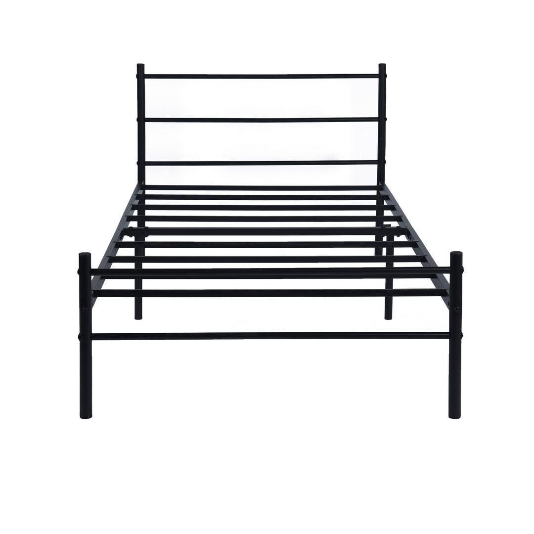 Single Metal Bed Frame Black 90x190cm Space Savin, Ideal for Bedroom PRIMO SINGLE FROSTED V1