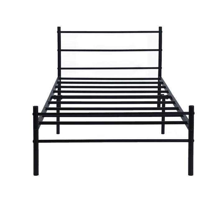 Single Metal Bed Frame Black 90x190cm Space Savin, Ideal for Bedroom PRIMO SINGLE FROSTED V1