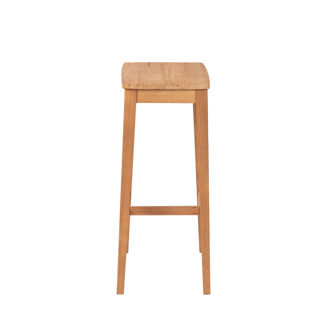 Set of 2 pine wood barstools bar chairs RORIC TALL WALNUT