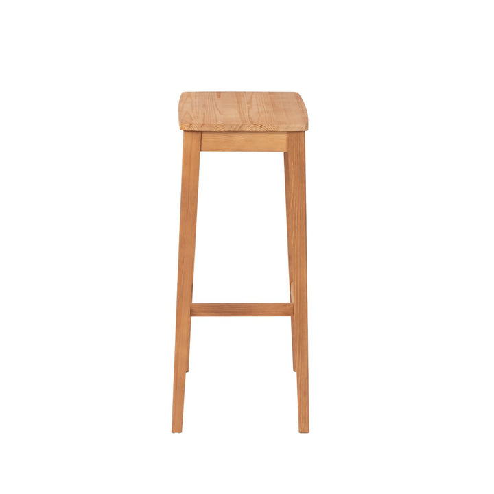 Set of 2 pine wood barstools bar chairs RORIC TALL WALNUT