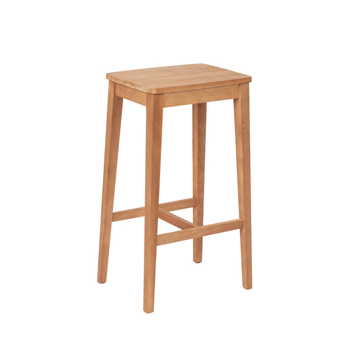 Set of 2 pine wood barstools bar chairs RORIC TALL WALNUT