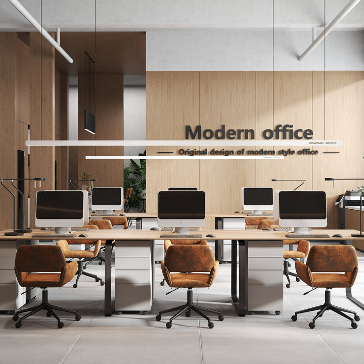 Vintage office chair in suede fabric swivel adjustable height and 5 casters ROSS SUEDE BROWN BLACK