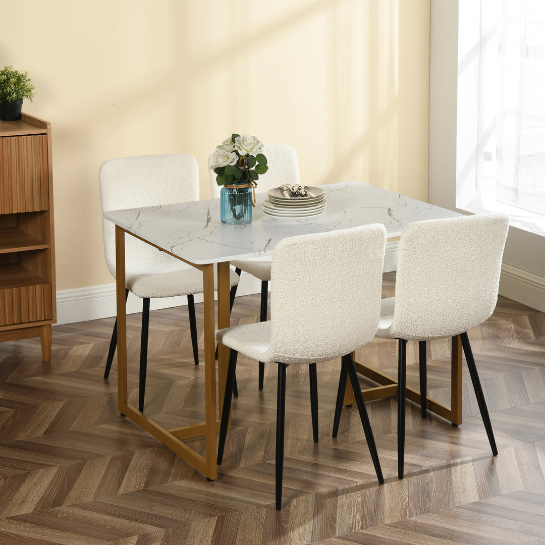 Rectangular dining table in modern marble pattern with gold metal legs SLIP MARBLE GOLD LEG 110 A