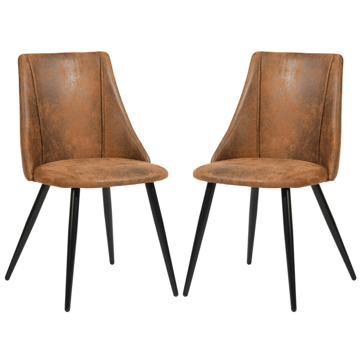 Set of 2 brown suede fabric scandinavian dining chairs SMEG SUEDE BROWN DC