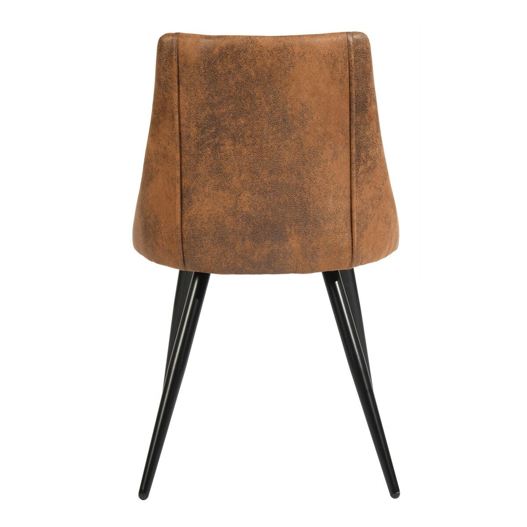 Set of 2 brown suede fabric scandinavian dining chairs SMEG SUEDE BROWN DC