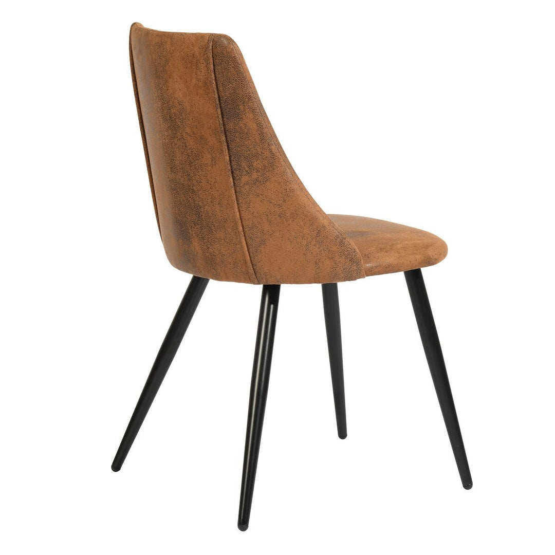 Set of 2 brown suede fabric scandinavian dining chairs SMEG SUEDE BROWN DC
