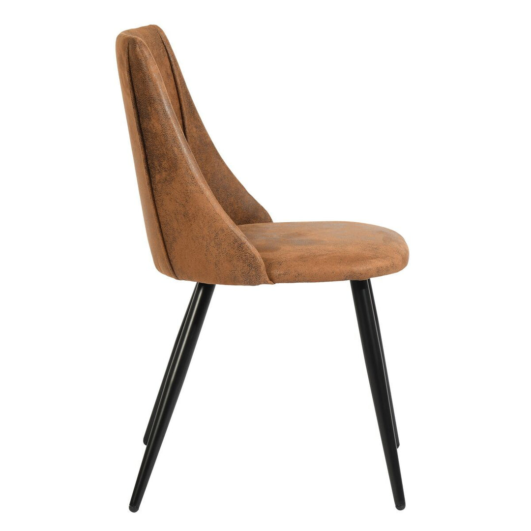Set of 2 brown suede fabric scandinavian dining chairs SMEG SUEDE BROWN DC