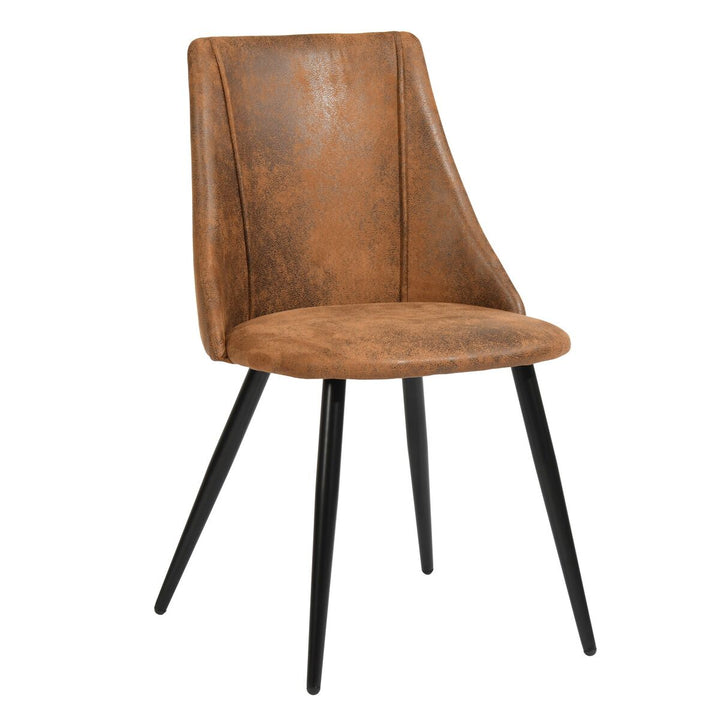 Set of 2 brown suede fabric scandinavian dining chairs SMEG SUEDE BROWN DC