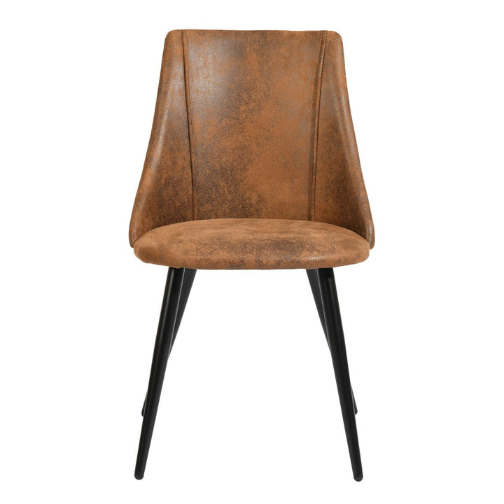 Set of 2 brown suede fabric scandinavian dining chairs SMEG SUEDE BROWN DC