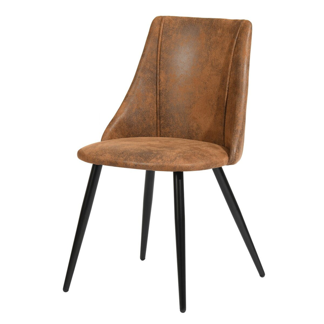 Set of 2 brown suede fabric scandinavian dining chairs SMEG SUEDE BROWN DC