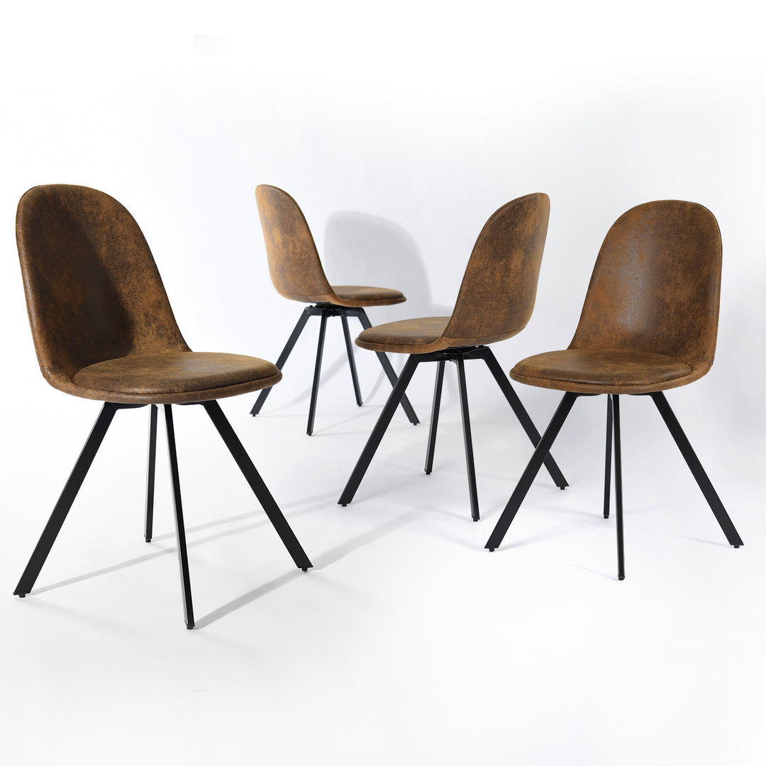 Set of 4 vintage brown swivel dinning chairs  52*45*84 cm SUNFLOWER SUEDE BROWN 4PCS