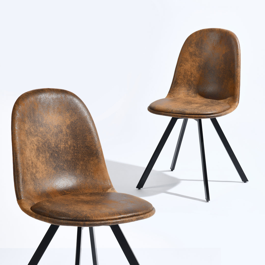 Set of 4 vintage brown swivel dinning chairs  52*45*84 cm SUNFLOWER SUEDE BROWN 4PCS