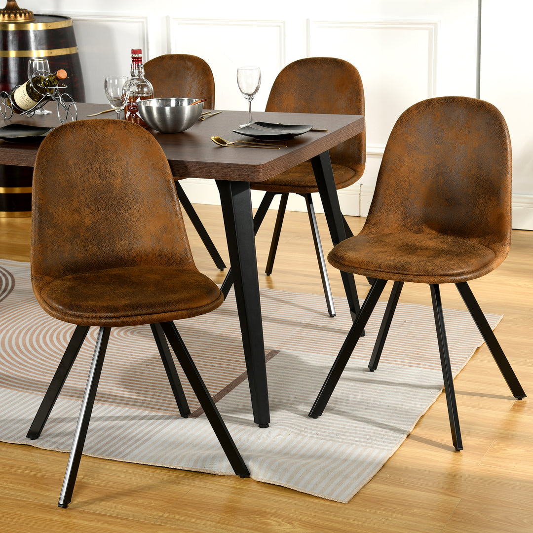 Set of 4 vintage brown swivel dinning chairs  52*45*84 cm SUNFLOWER SUEDE BROWN 4PCS