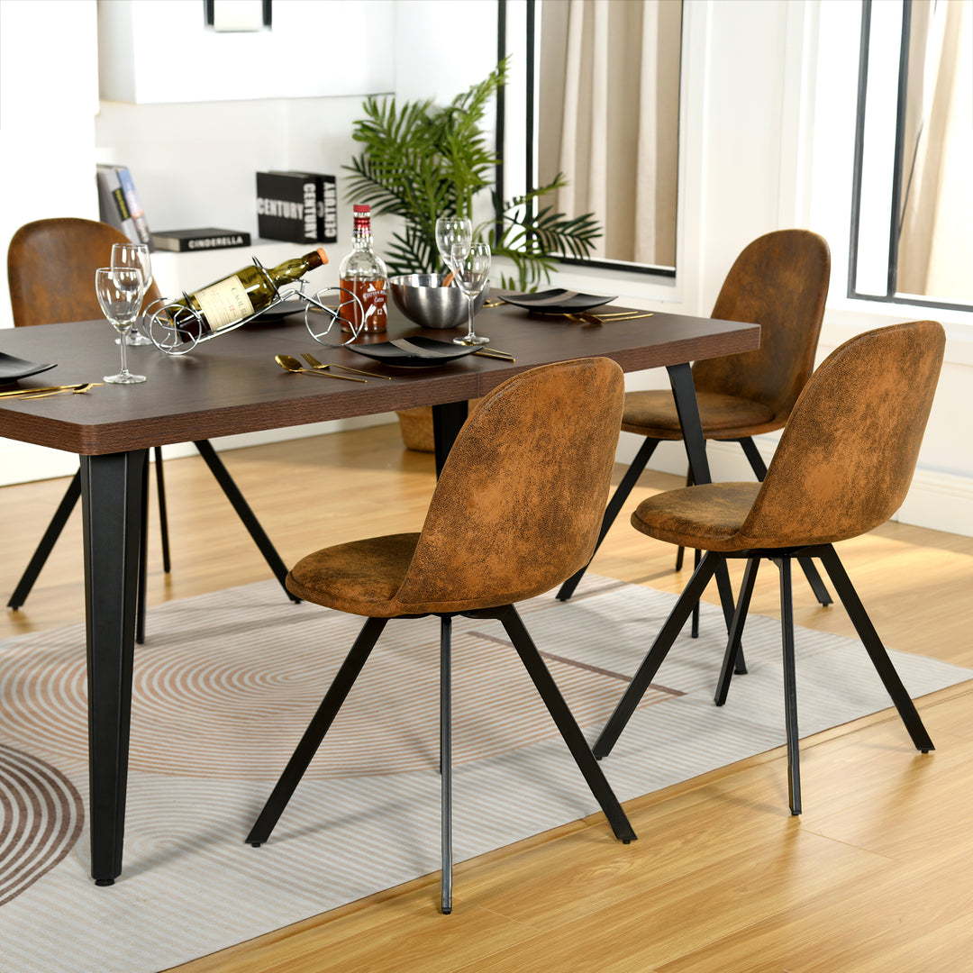 Set of 4 vintage brown swivel dinning chairs  52*45*84 cm SUNFLOWER SUEDE BROWN 4PCS