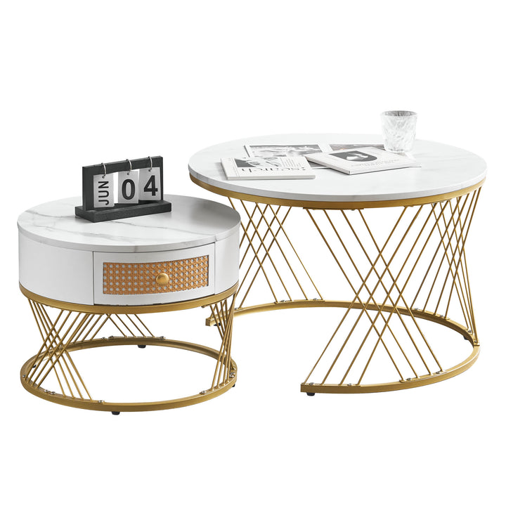 White two-piece coffee table set SCUSTRUL UK