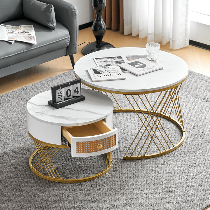 White two-piece coffee table set SCUSTRUL UK