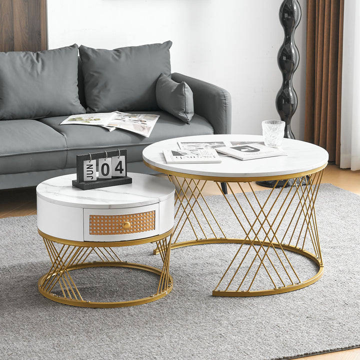 White two-piece coffee table set SCUSTRUL UK