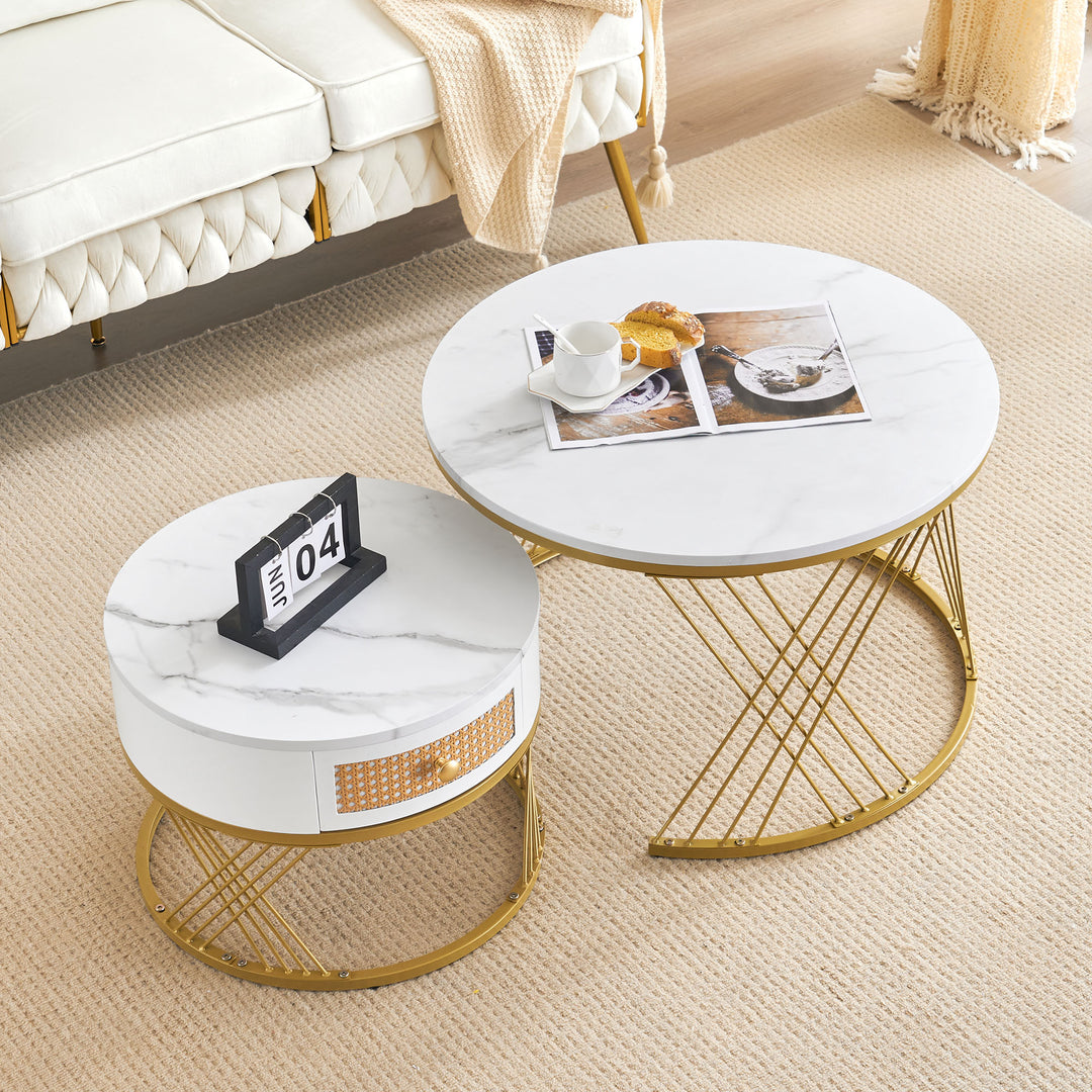 White two-piece coffee table set SCUSTRUL UK