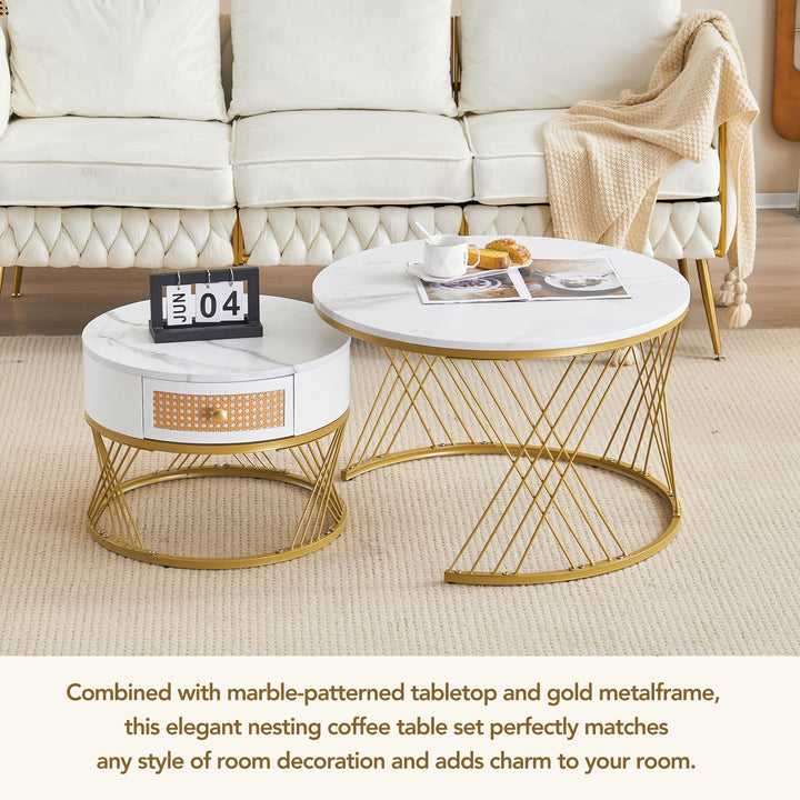 White two-piece coffee table set SCUSTRUL UK