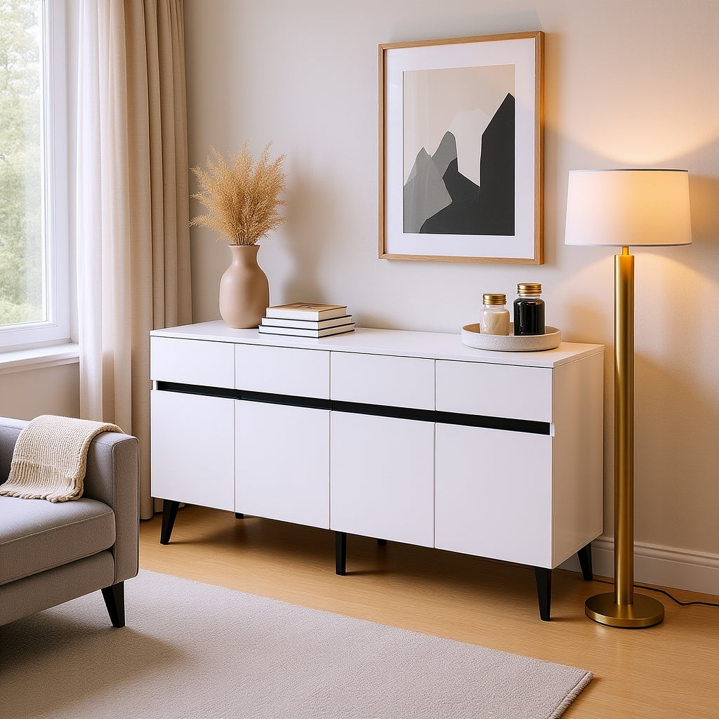 Modern high gloss white sideboard buffet 4 doors 160*40cm SPICEROUT