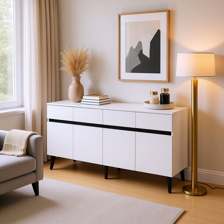 Modern high gloss white sideboard buffet 4 doors 160*40cm SPICEROUT