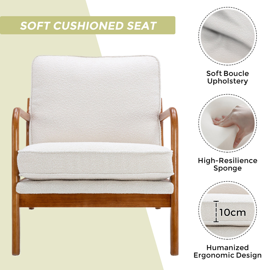 Vintage accent  fabric beige armchair STRAQNILS BEIGE UK