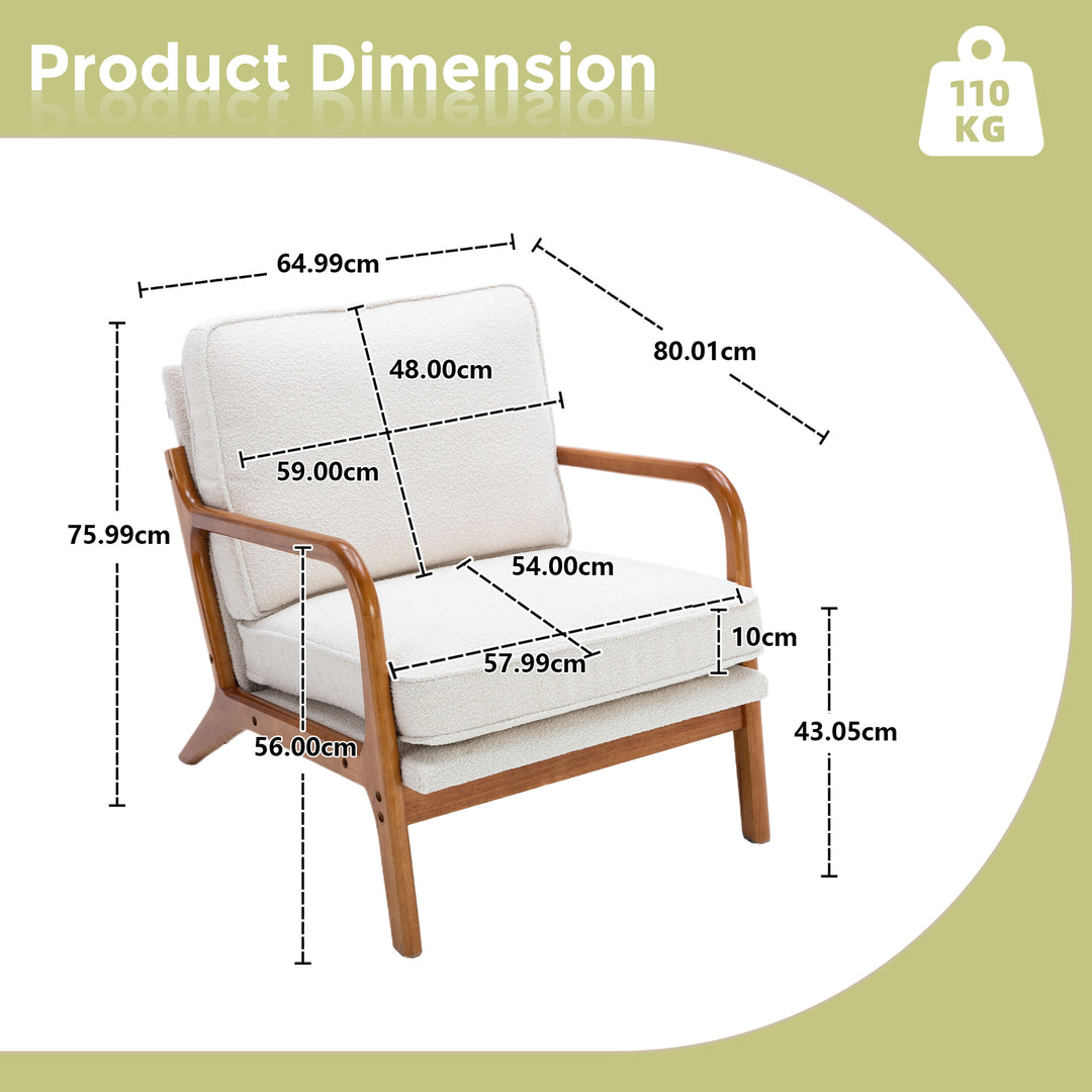 Vintage accent  fabric beige armchair STRAQNILS BEIGE UK