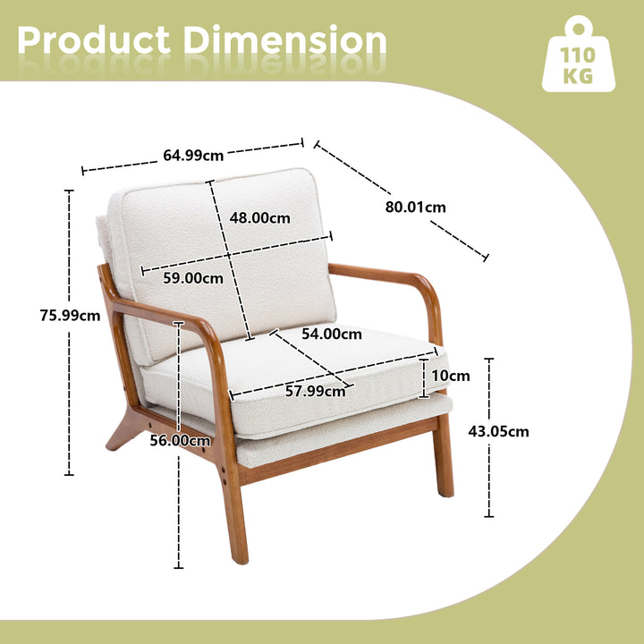 Vintage accent  fabric beige armchair STRAQNILS BEIGE UK