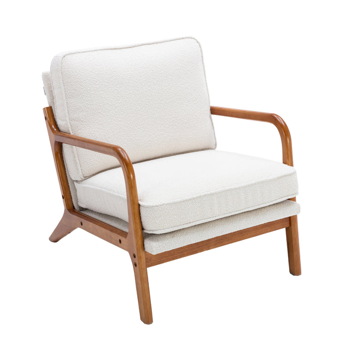 Vintage accent  fabric beige armchair STRAQNILS BEIGE UK