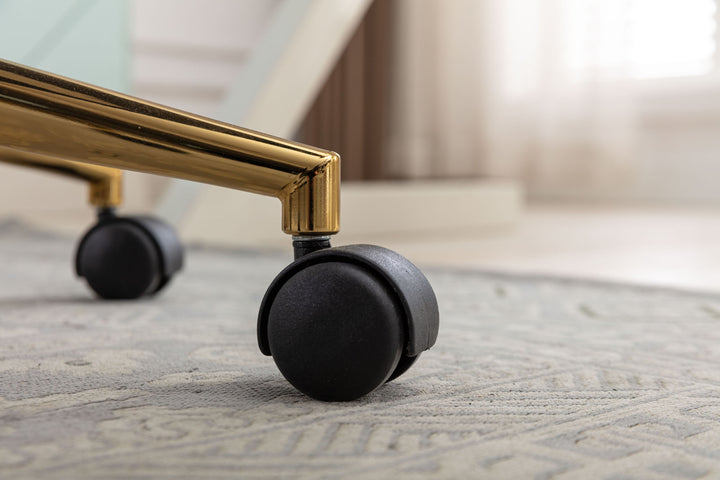 Grey teddy blue velvet office chair with armrests swivel wheel gold base TORQIL BLUE UK