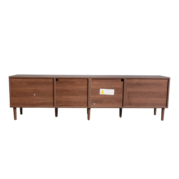 Vintage style walnut brown wooden TV cabinet with LED 180cm TRURKAN UK