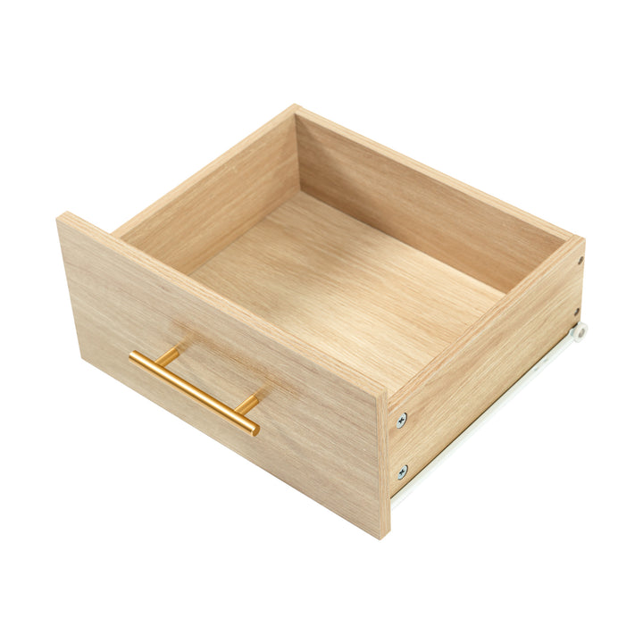 Faux rattan wood aspect sideboard 2 doors 3 drawers 120x40x74cm VIGOIH UK