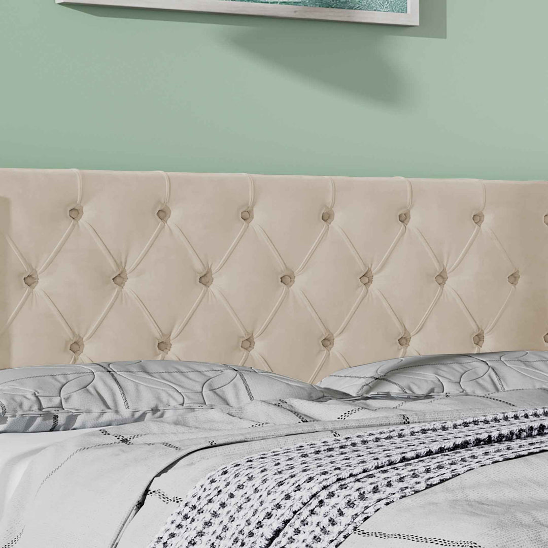 Upholstered velvet beige double bed lift-up storage VRARGOKS BEIGE UK