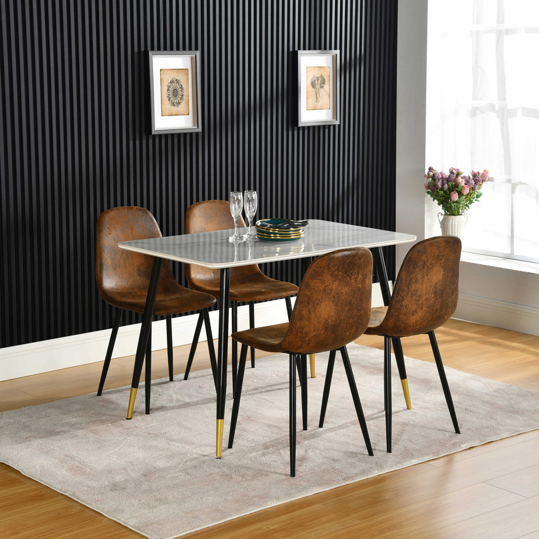 Set of 4 Scandinavian vintage dining room chairs CHARLTON SUEDE BROWN S FRXZ UKFR