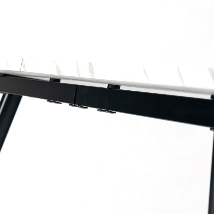 Scandinavian style rectangular white marble effect dining table 120x70cm WHALEN WHITE MARBLE TABLE 120 KD