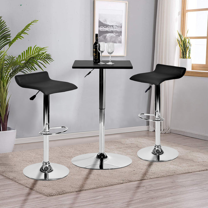 Set of 2 Modern Black Bar Stools FLANAGAN 385 2PCS BK A