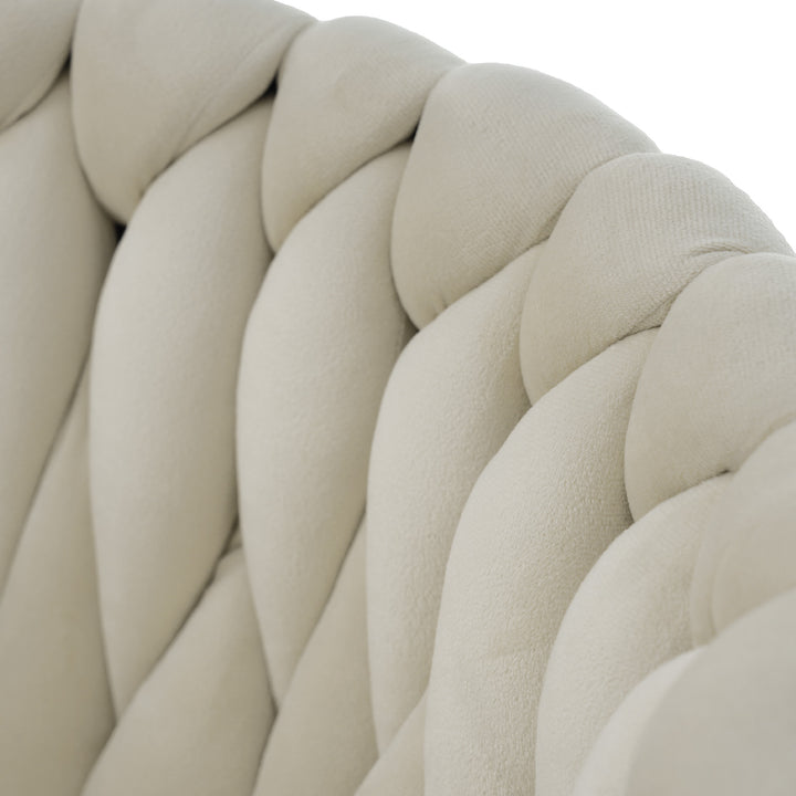 Set of 2 beige velvet swivel dining chair with armrest XUCRIL UK