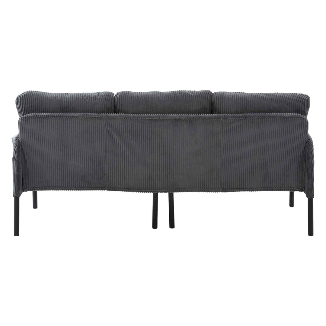00+Oversized Loveseat Sofa, Corduroy Upholstered Double-Seater, Charcoal Grey for Living Room NOVALA