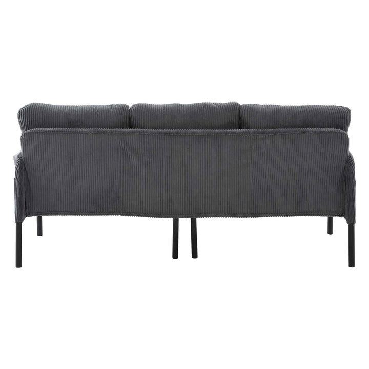 00+Oversized Loveseat Sofa, Corduroy Upholstered Double-Seater, Charcoal Grey for Living Room NOVALA