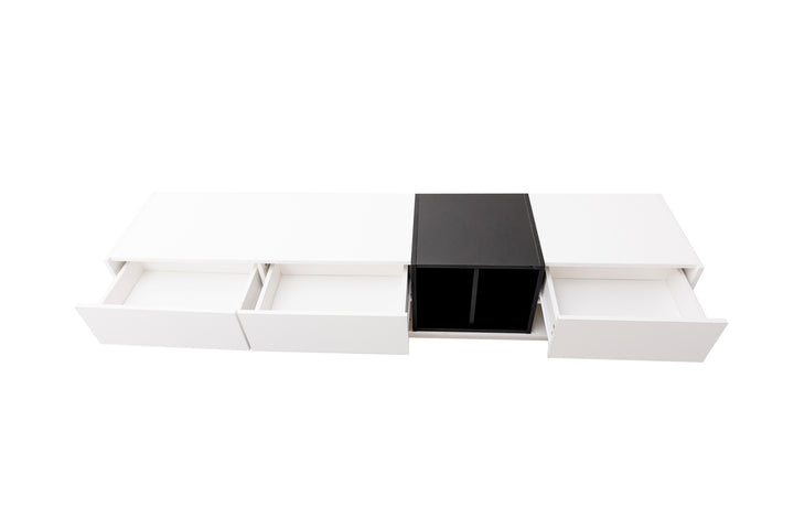 High-gloss white and black TV cabinet THRILGOD UK
