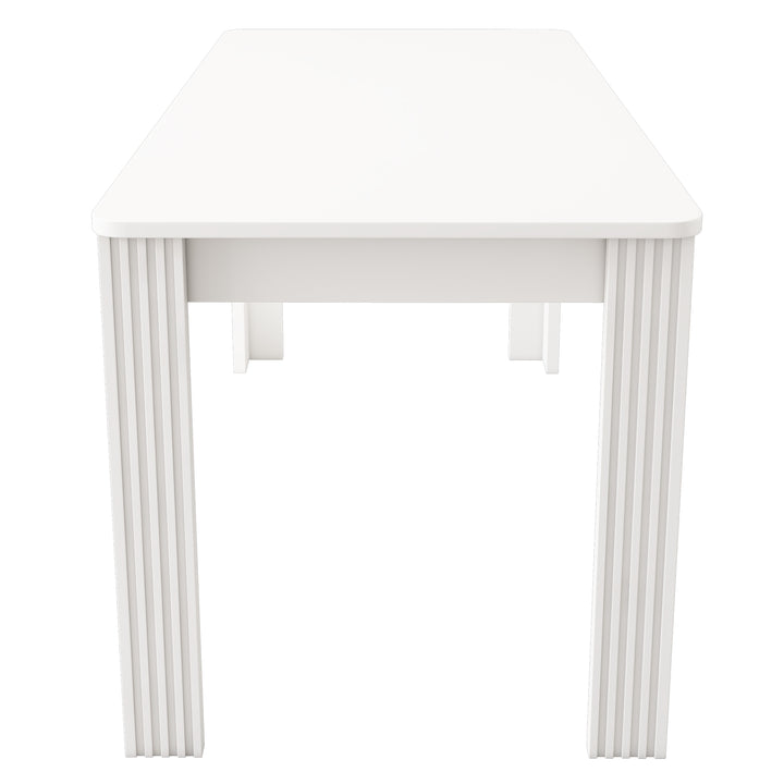 White wooden dining table with thick legs 116×65 ZAKRUD UK