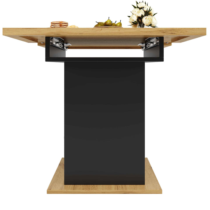 Extendable wooden dining table for 4-6 foldable with drawers and cabinet INFINITENEXX